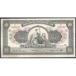 Peru, 10 Soles 17 Feb 1955 P71a