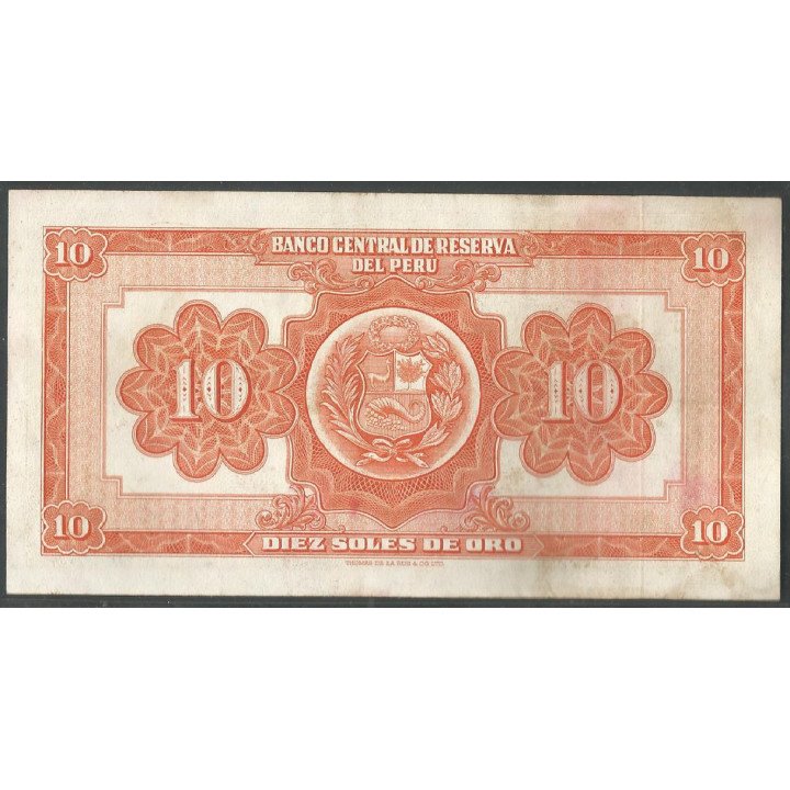 Peru, 10 Soles 17 Feb 1955 P71a