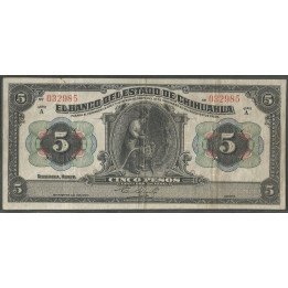Mexico - El Banco del Estado de Chihuahua, 5 Pesos 12 Dic 1913 Serie A Ps132