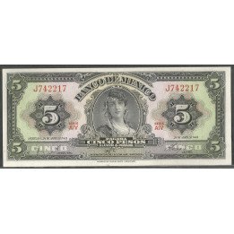 Mexico, 5 Pesos 24 Abr 1963 Serie AIV P60h