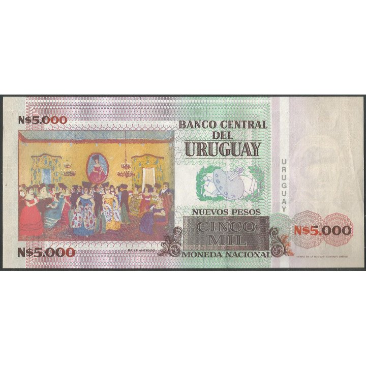 Uruguay, 5.000 Nuevos Pesos 1989 P68A No Emitido