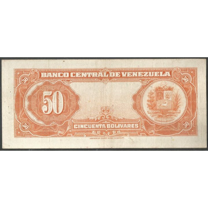 Venezuela, 50 Bolivares 17 Abr 1958 F 7 Dig P33c