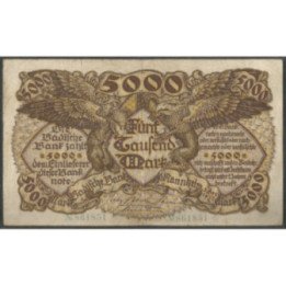 Alemania - Banco de Baden 5.000 Mark 1 Dic 1922 Ps909