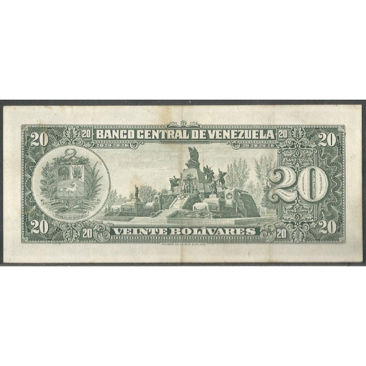 Venezuela, 20 Bolivares 2 Jun 1964 C 7 Dig P43d