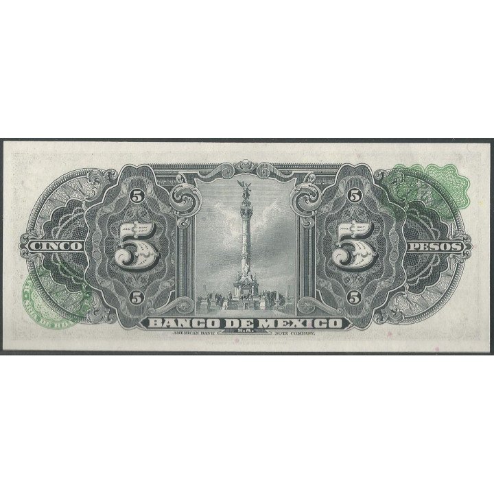 Mexico 5 Pesos 24 Abr 1963 Serie AIF P60h reverso