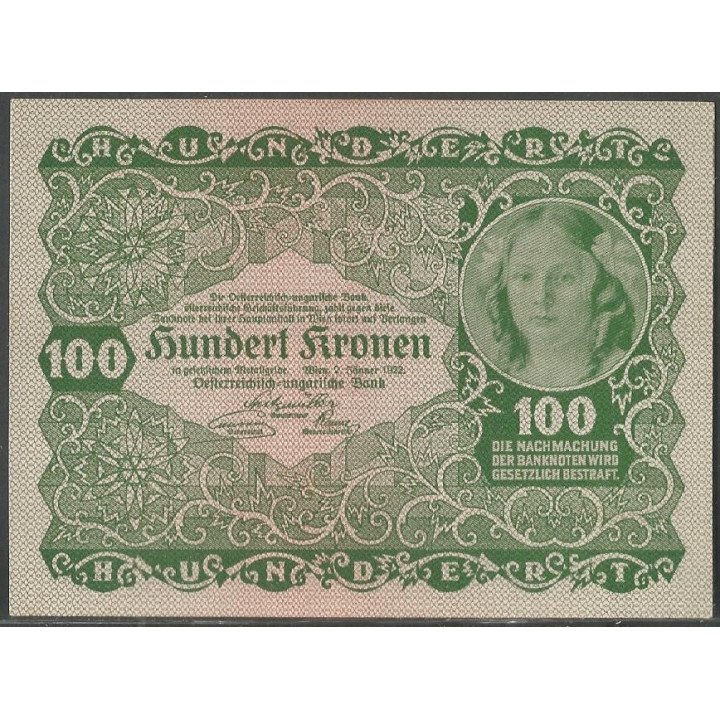 Austria, 100 Krone 2 Ene 1922 P77