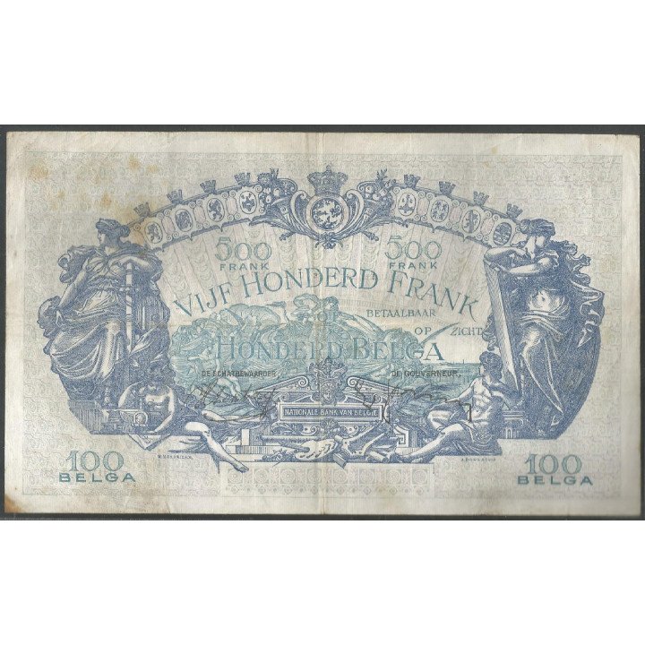 Belgica, 500 Francs 18 Jul 1938 P109