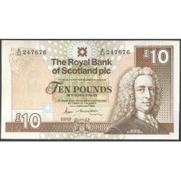 Escosia, 10 Pounds 22 Feb 1989 P348a