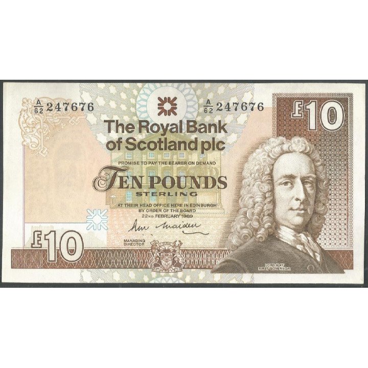 Escosia, 10 Pounds 22 Feb 1989 P348a