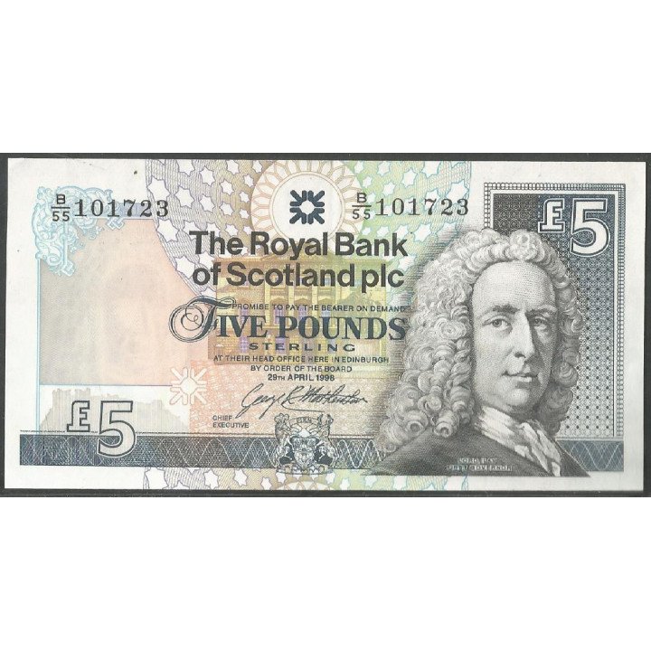 Escosia, 5 Pounds 29 Abr 1998 P352b