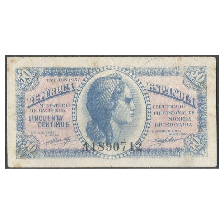España, 50 Centimos 1937 P93