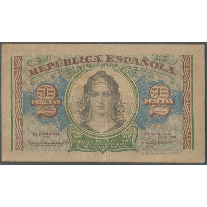 España, 2 Pesetas 1938 P95