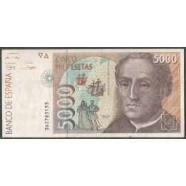 España, 5.000 Pesetas 12 Oct 1992 P165
