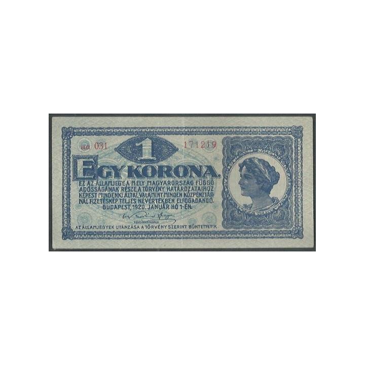 Hungria, 1 Korona 1 Ene 1920 P57