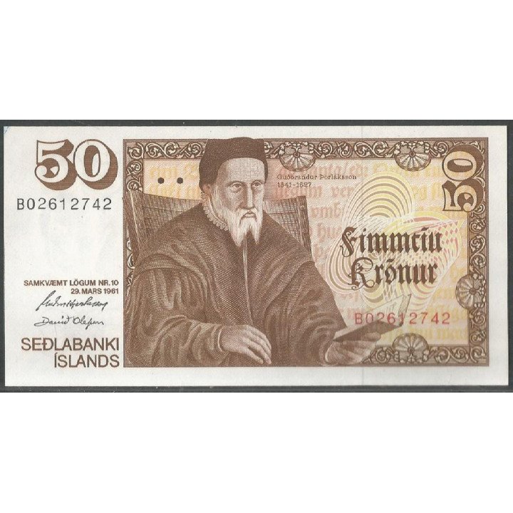 Islandia, 50 Kronur 29 Mar 1961 P49a3