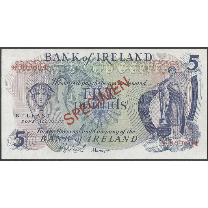 Irlanda del norte, 5 Pounds ND1978 Specimen P62bS