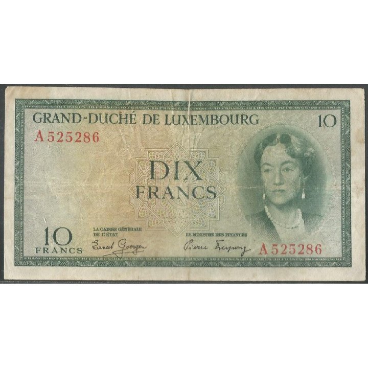Luxemburgo, 10 Francs ND1954 P48a1