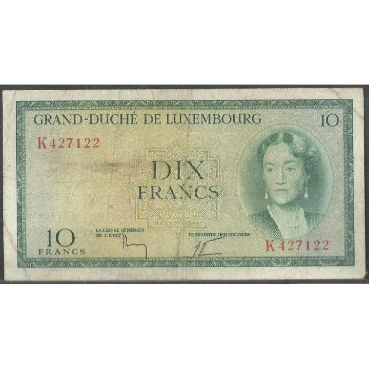 Luxemburgo, 10 Francs ND1954 P48a3