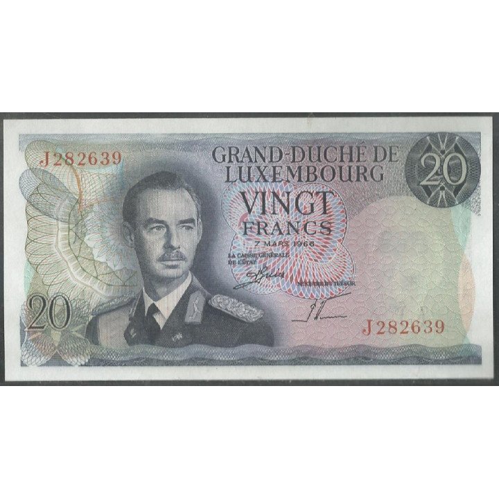 Luxemburgo, 20 Francs 7 Mar 1966 P54a2