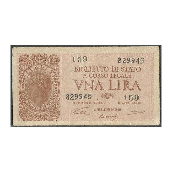 Italia, 1 Lira 23 Nov 1944 P29a