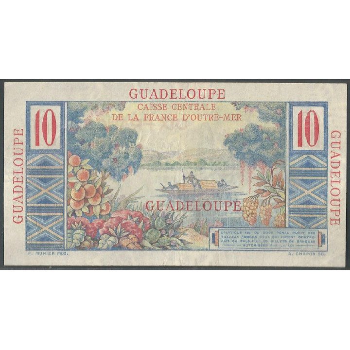 Guadalupe, 10 Francs ND1947-9 P32