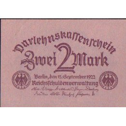 Alemania, 2 Mark 15 Sep 1922 P62