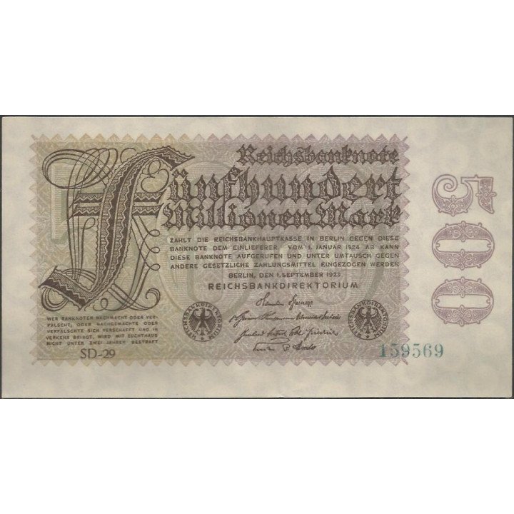 Alemania, 500.000.000 Mark 1 Sep 1923 P110e