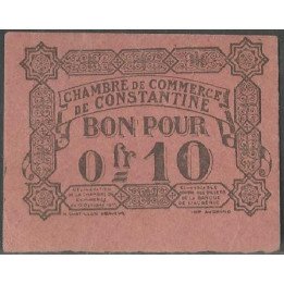 Francia - Camara de Comercio de Constantine 0,1 Franc 12 Oct 1915