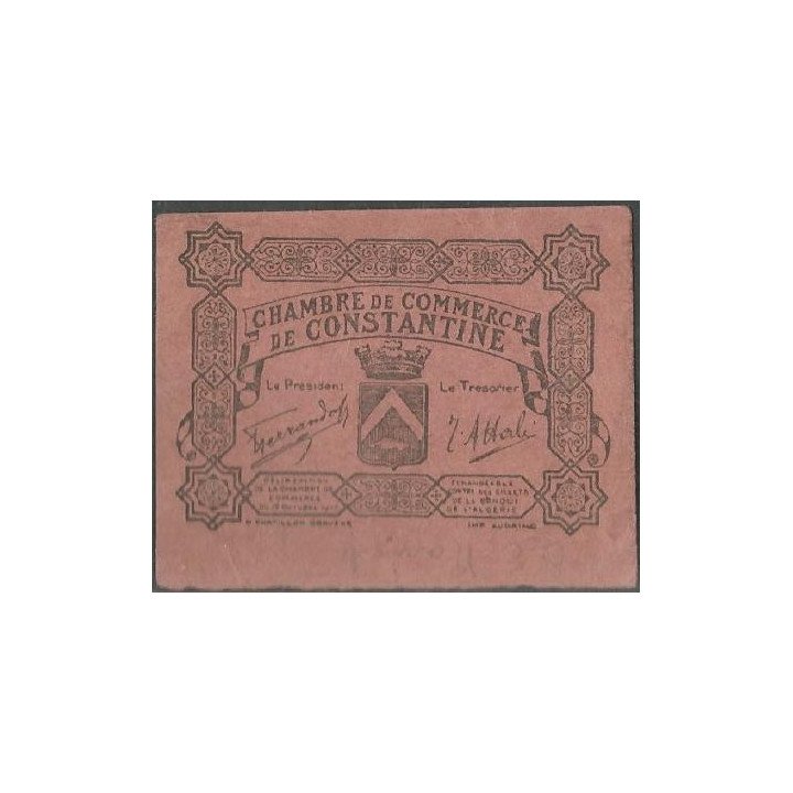 Francia - Camara de Comercio de Constantine 0,1 Franc 12 Oct 1915
