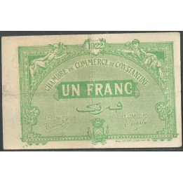Francia - Camara de Comercio de Constantine 1 Franc 1922