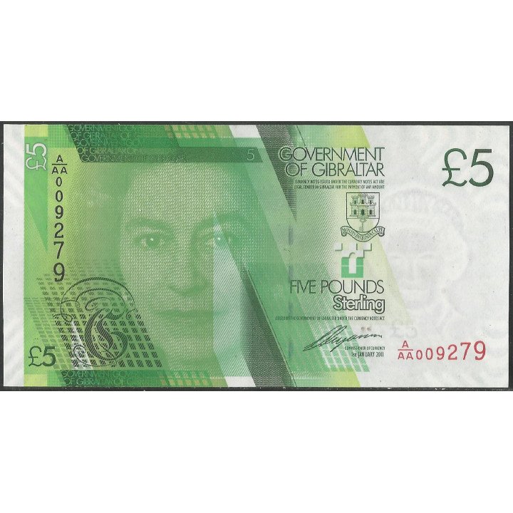 Gibraltar, 5 Pounds 1 Ene 2011 P35