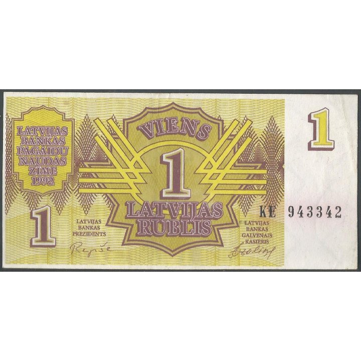 Latvia, 1 Rublei 1992 P35