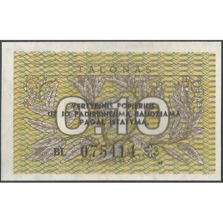 Lituania, 0,1 Talona 1991 P29b