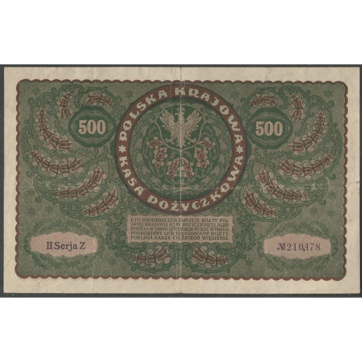 Polonia, 500 Marek 23 Ago 1919 P28(2)