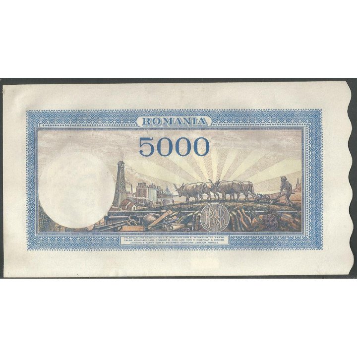 Rumania, 5.000 Lei 28 Sep 1943 P55
