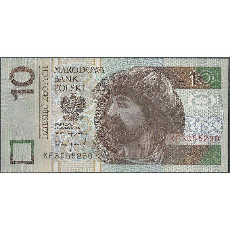 Polonia, 10 Zlotych 25 Mar 1994 P173a