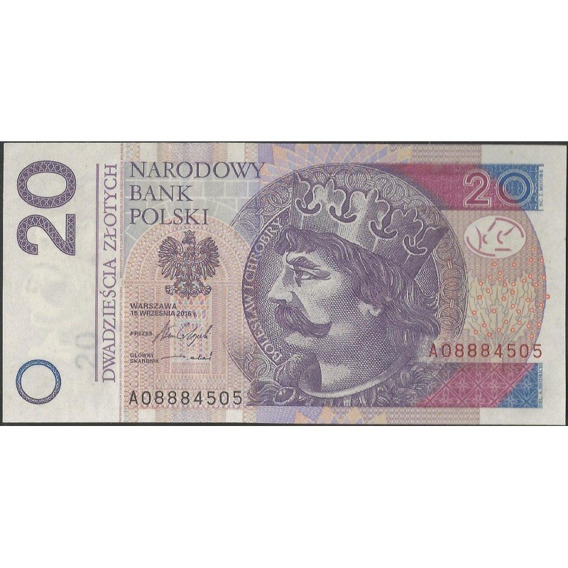 Polonia, 20 Zlotych 15 Sep 2016 P174b