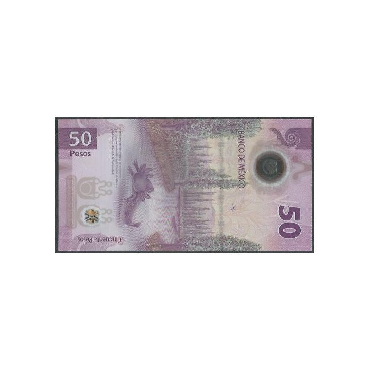 Mexico 50 Pesos 7 Jul 2022 Serie AT P133 reverso
