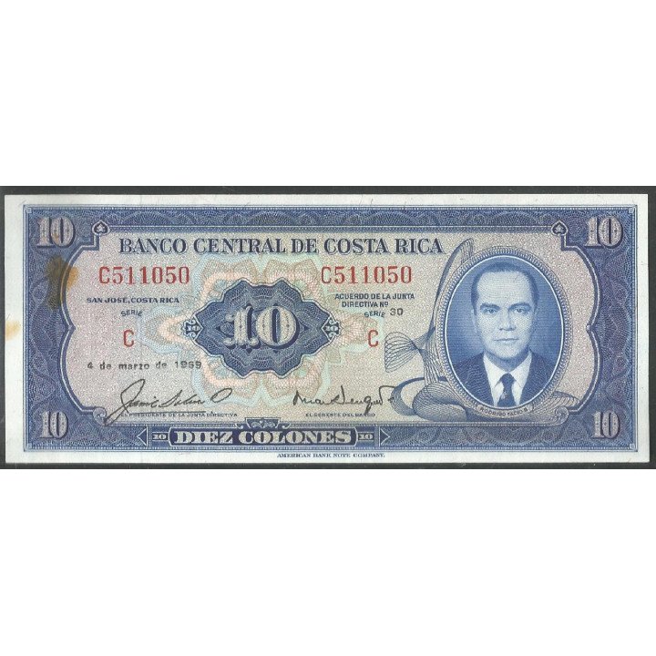 Costa Rica, 10 Colones 4 Mar 1969 P230a