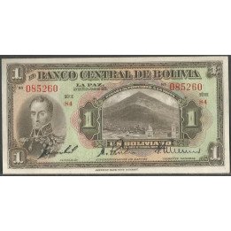Bolivia, 1 Boliviano L 20 Jul 1928 Serie S4 P118a5-1