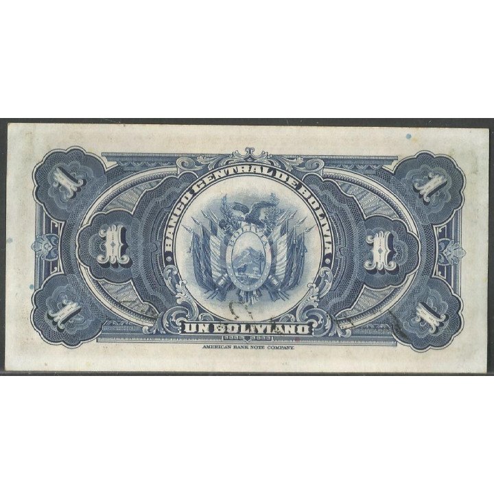 Bolivia, 1 Boliviano L 20 Jul 1928 Serie S4 P118a5-1