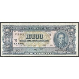 Bolivia, 10.000 Bolivianos L 20 Dic 1945 Serie Q1 P151
