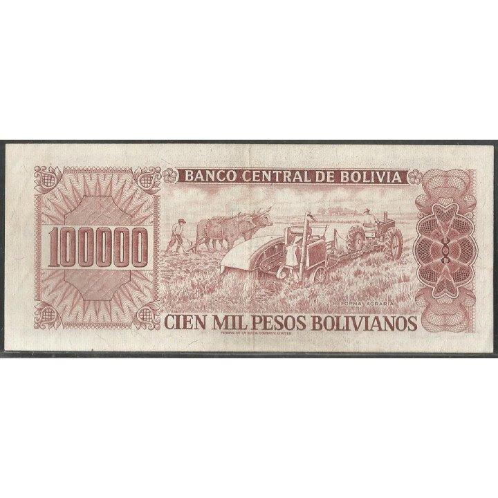 Bolivia, 100.000 Pesos Bolivianos D 5 Jun 1984 Serie B P171a