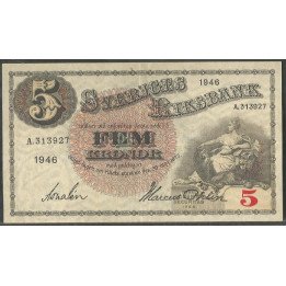 Suecia, 5 Kronor 1946 P33ac