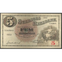 Suecia, 5 Kronor 1952 P33ai15