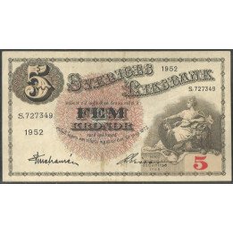 Suecia, 5 Kronor 1952 P33ai10