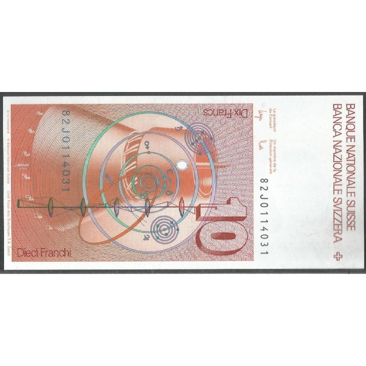 Suiza, 10 Franken 1982 P53d