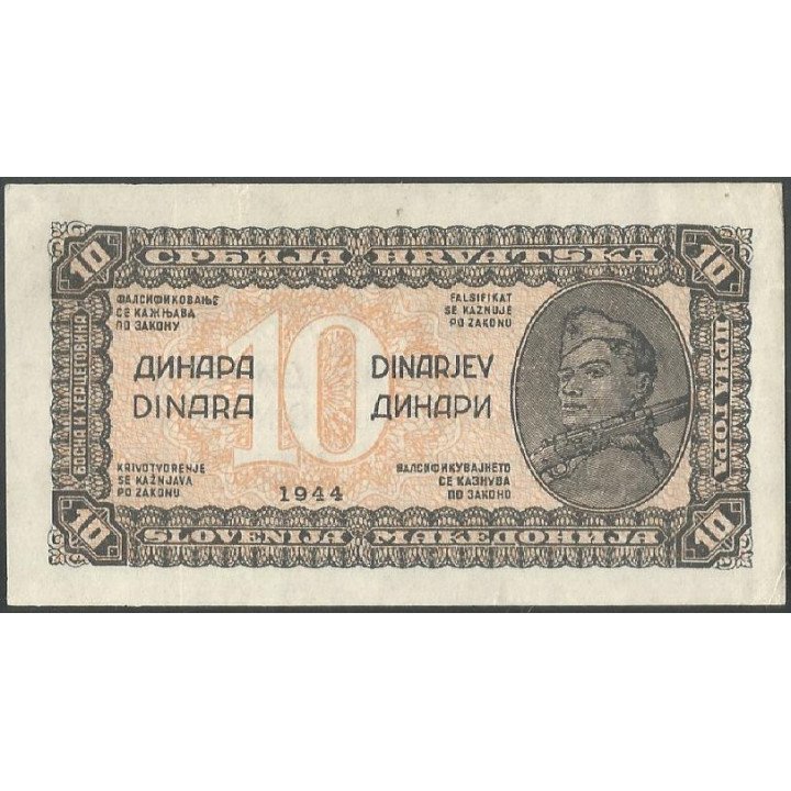 Yugoeslavia, 10 Dinar 1944 P50a