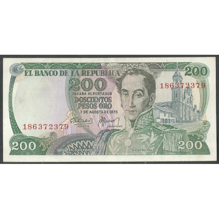 Billete de 200 Pesos 7 Ago 1975 9 Dig. BGW342