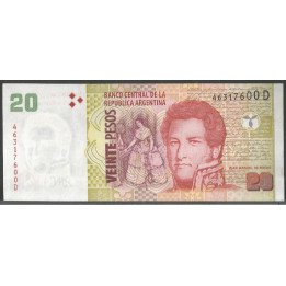 Argentina, 20 Pesos ND2003 Serie D P355a4